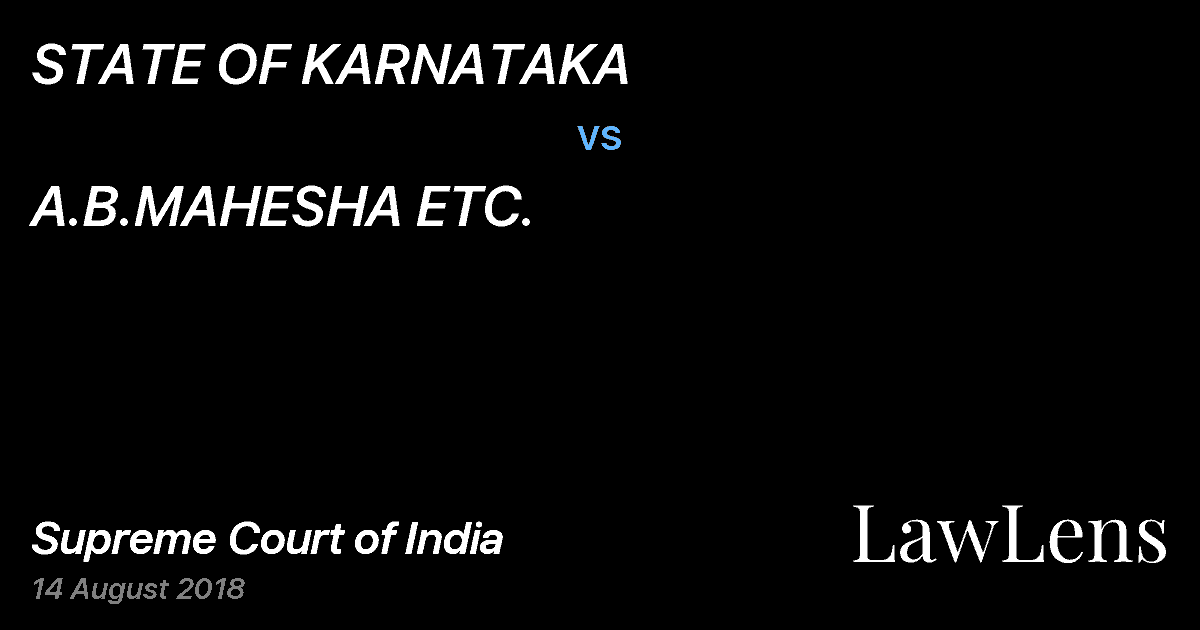 Preview image for STATE OF KARNATAKA vs. A.B.MAHESHA ETC.