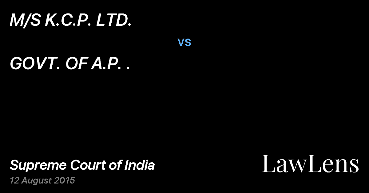 Preview image for M/S K.C.P. LTD. vs. GOVT. OF A.P. .