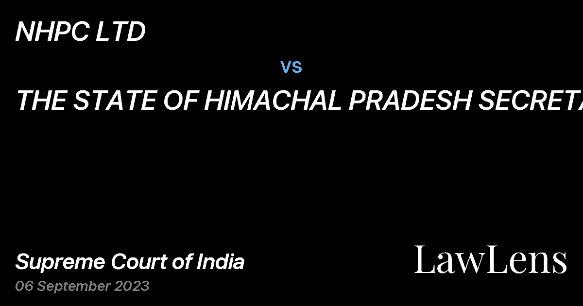 Preview image for NHPC LTD vs. THE STATE OF HIMACHAL PRADESH SECRETARY