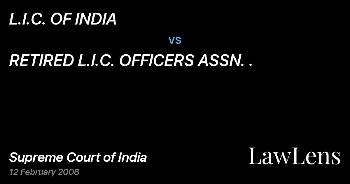 Preview image for L.I.C. OF INDIA vs. RETIRED L.I.C. OFFICERS ASSN. .