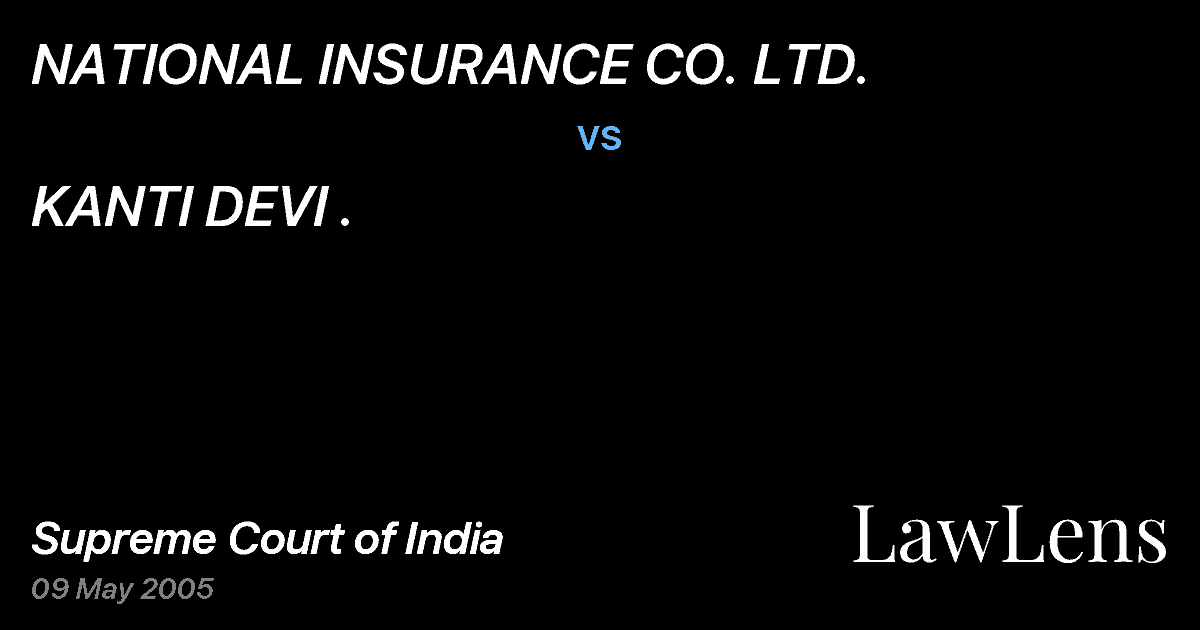 Preview image for NATIONAL INSURANCE CO. LTD. vs. KANTI DEVI .