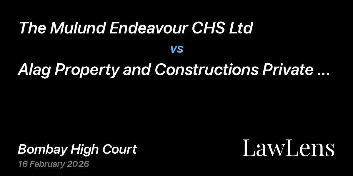 Preview image for The Mulund Endeavour CHS Ltd vs. Alag Property and Constructions Private Limited