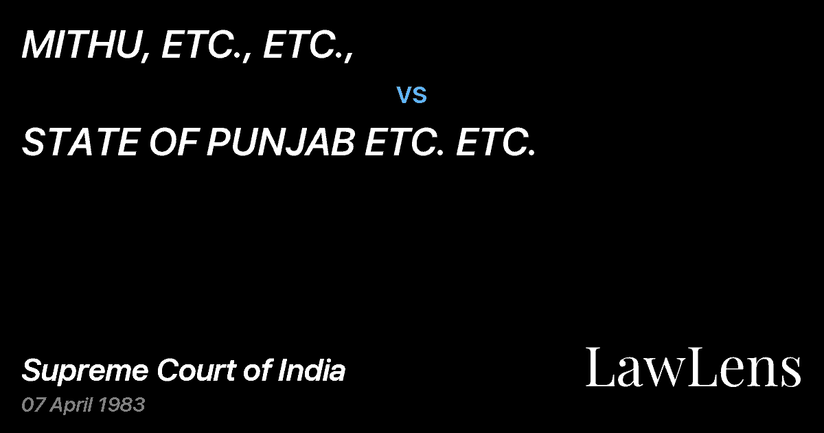 Preview image for MITHU, ETC., ETC., vs. STATE OF PUNJAB ETC. ETC.