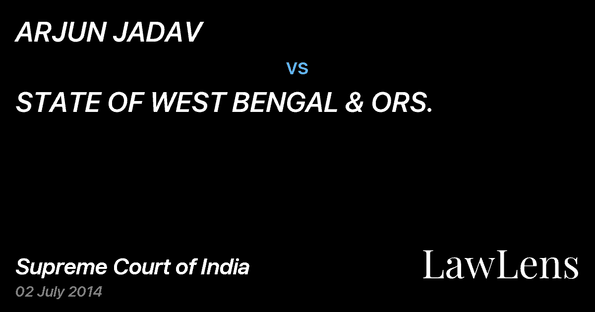 Preview image for ARJUN JADAV vs. STATE OF WEST BENGAL & ORS.