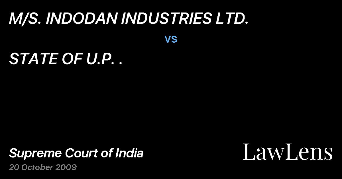 Preview image for M/S. INDODAN INDUSTRIES LTD. vs. STATE OF U.P. .