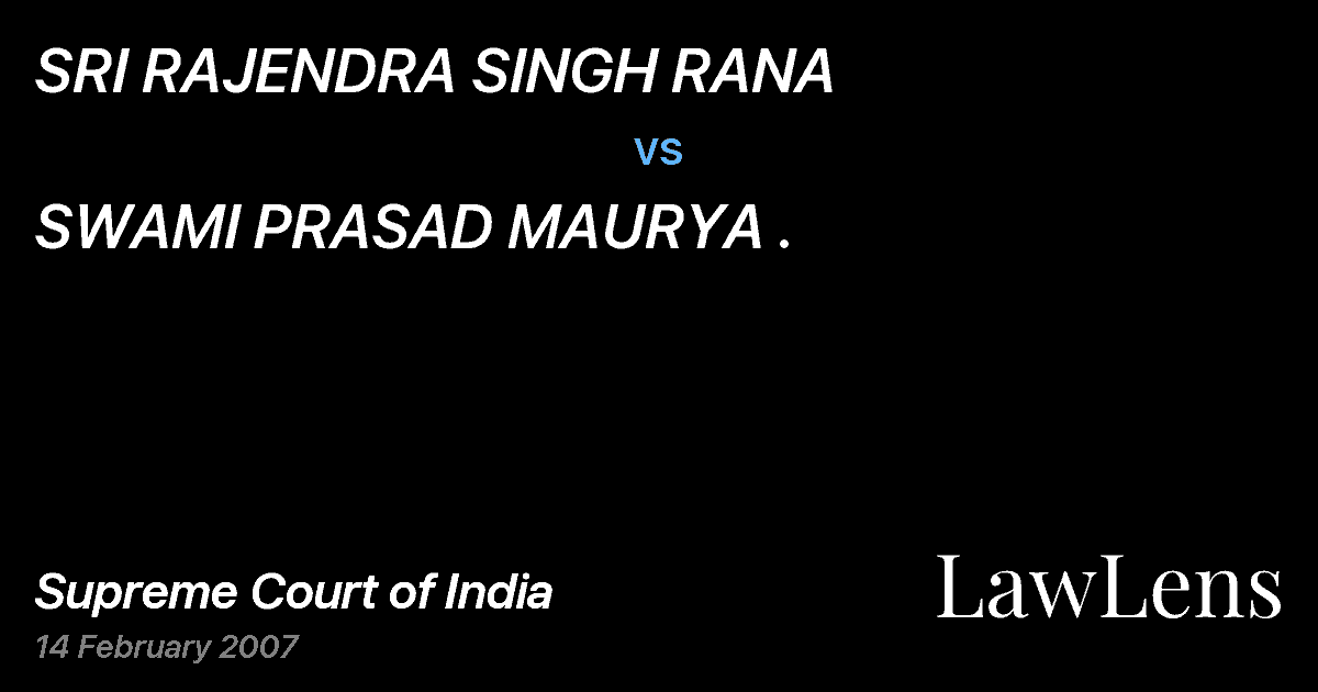 Preview image for SRI RAJENDRA SINGH RANA vs. SWAMI PRASAD MAURYA .