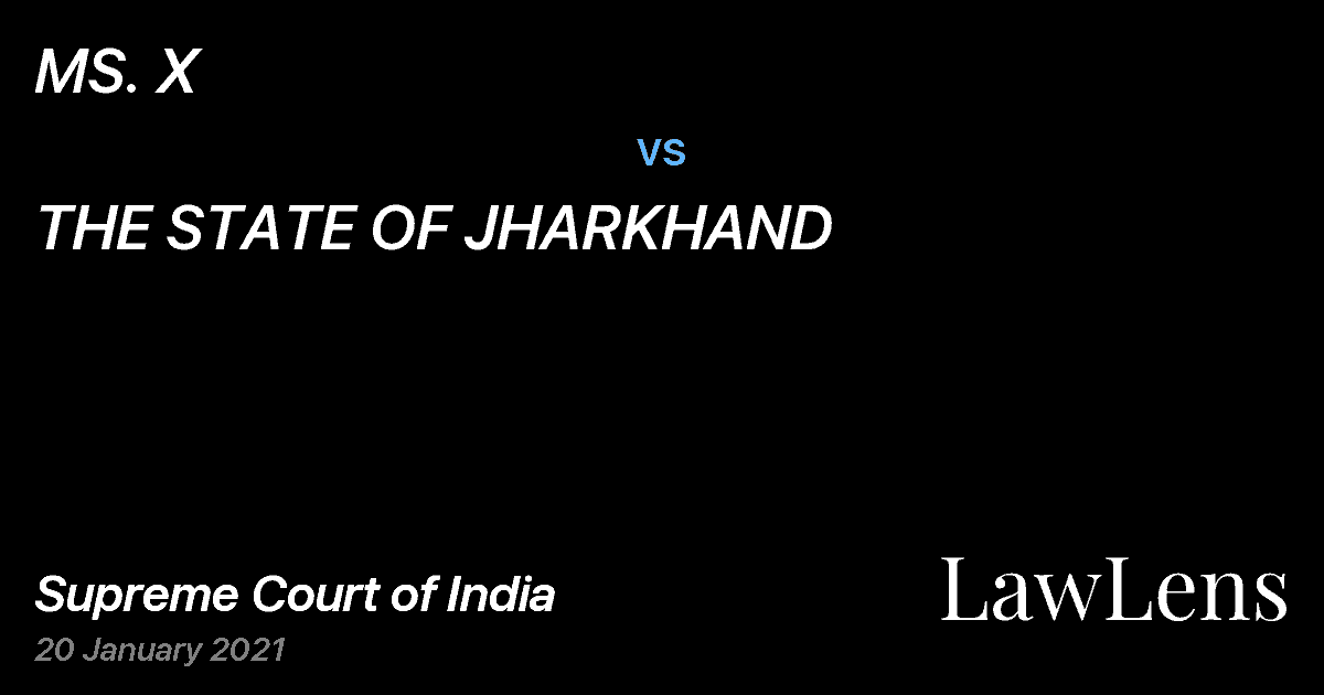 Preview image for MS. X vs. THE STATE OF JHARKHAND