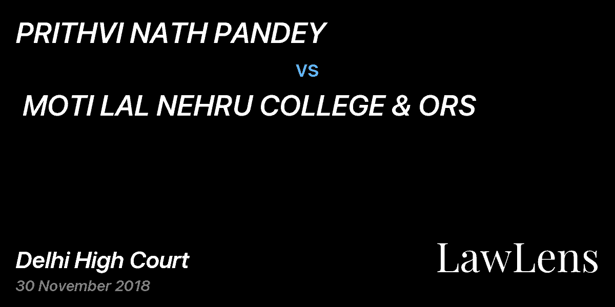Preview image for PRITHVI NATH PANDEY vs. MOTI LAL NEHRU COLLEGE & ORS