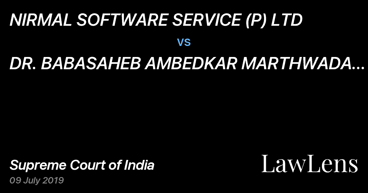 Preview image for NIRMAL SOFTWARE SERVICE (P) LTD vs. DR. BABASAHEB AMBEDKAR MARTHWADA UNIVERSITY