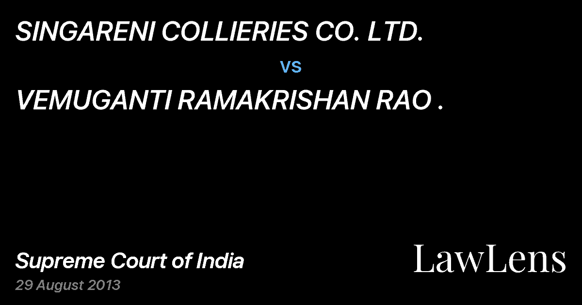 Preview image for SINGARENI COLLIERIES CO. LTD. vs. VEMUGANTI RAMAKRISHAN RAO .