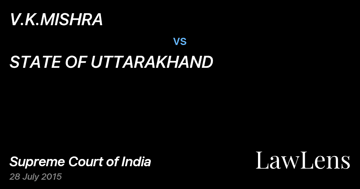 Preview image for V.K.MISHRA vs. STATE OF UTTARAKHAND