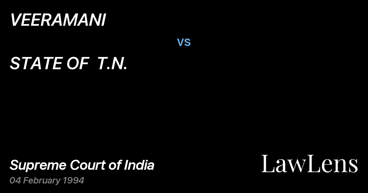 Preview image for VEERAMANI vs. STATE OF  T.N.