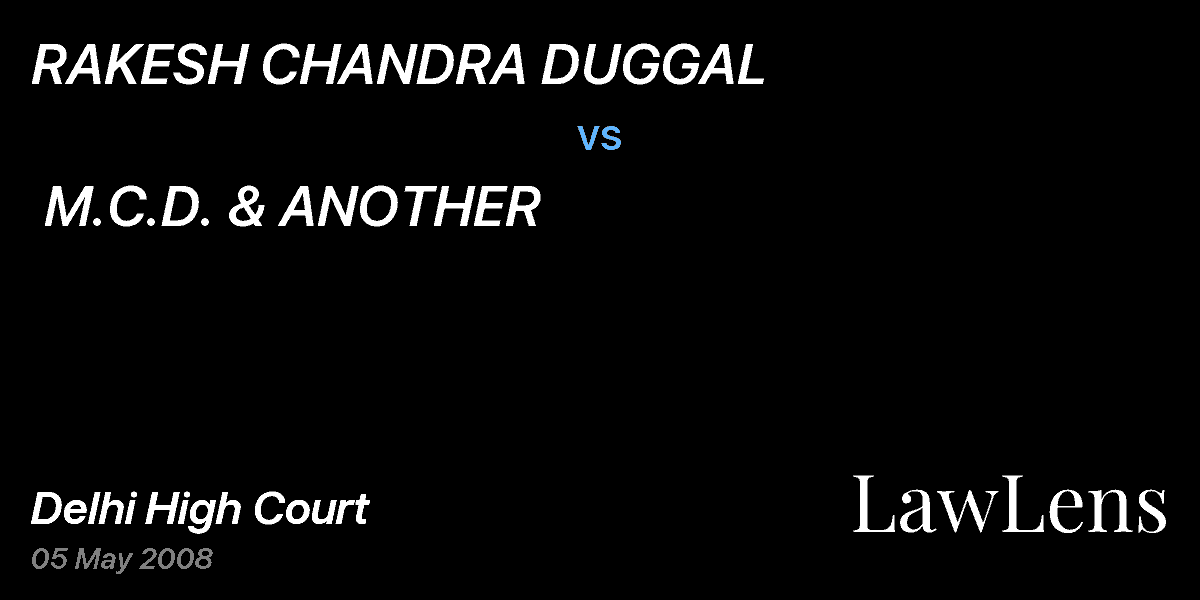 Preview image for RAKESH CHANDRA DUGGAL  vs.  M.C.D. & ANOTHER