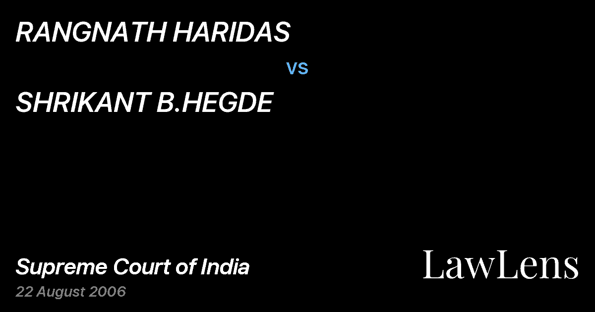 Preview image for RANGNATH HARIDAS vs. SHRIKANT B.HEGDE