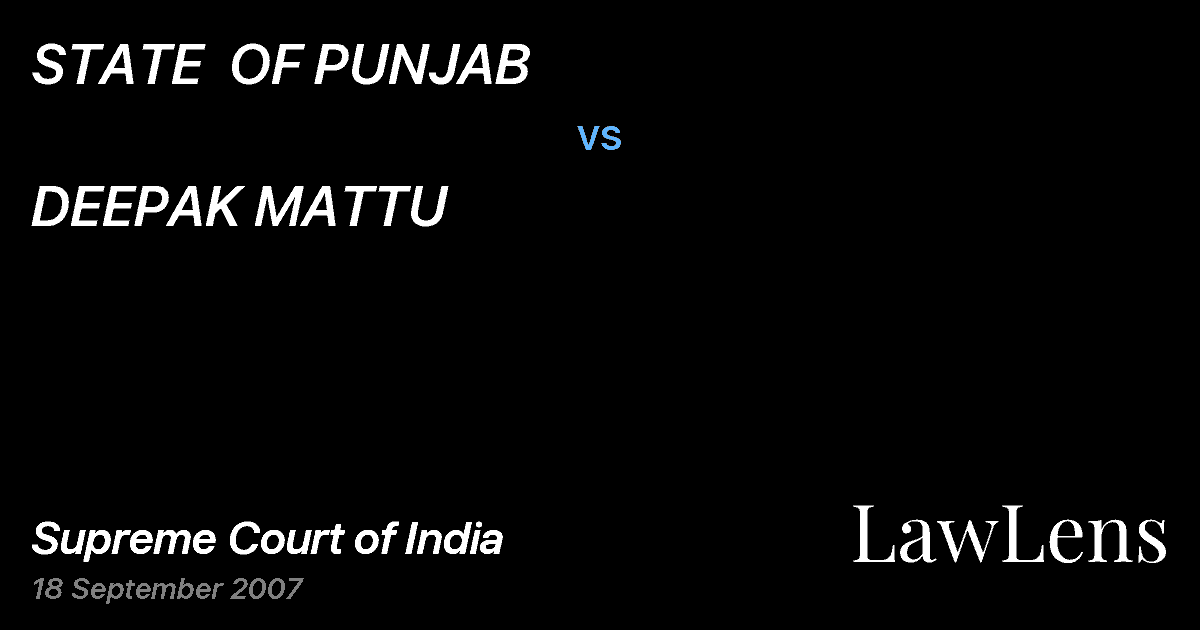 Preview image for STATE  OF PUNJAB vs. DEEPAK MATTU