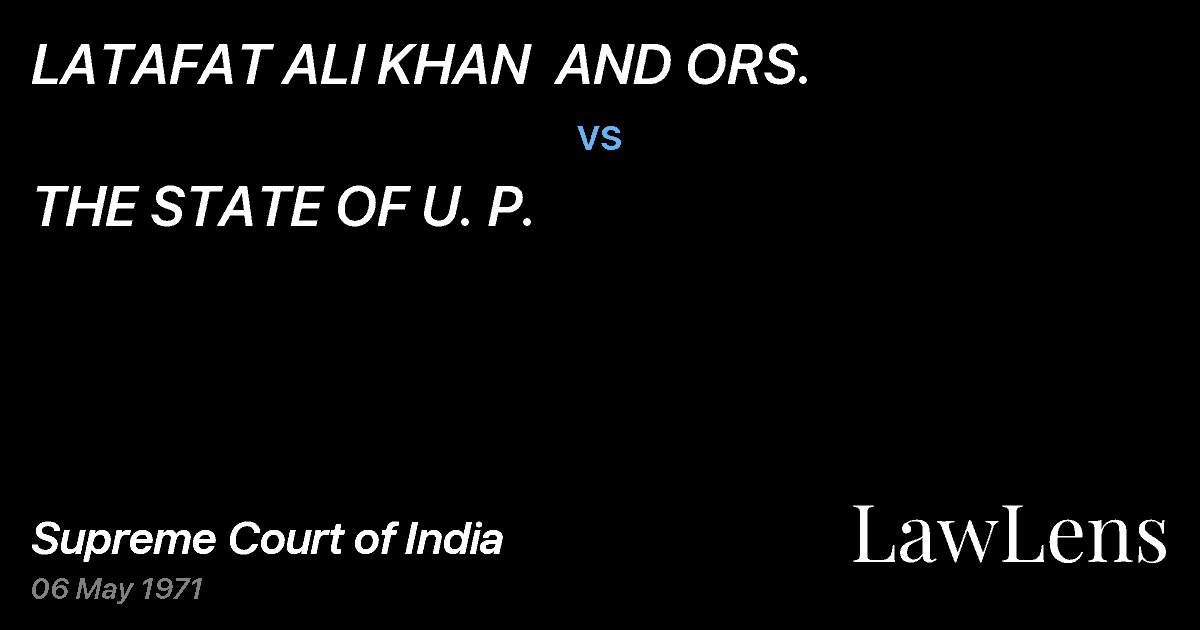 Preview image for LATAFAT ALI KHAN  AND ORS. vs. THE STATE OF U. P.