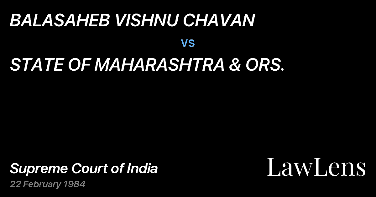 Preview image for BALASAHEB VISHNU CHAVAN vs. STATE OF MAHARASHTRA & ORS.