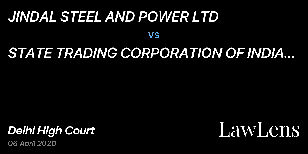 Preview image for JINDAL STEEL AND POWER LTD vs. STATE TRADING CORPORATION OF INDIA LTD AND ORS