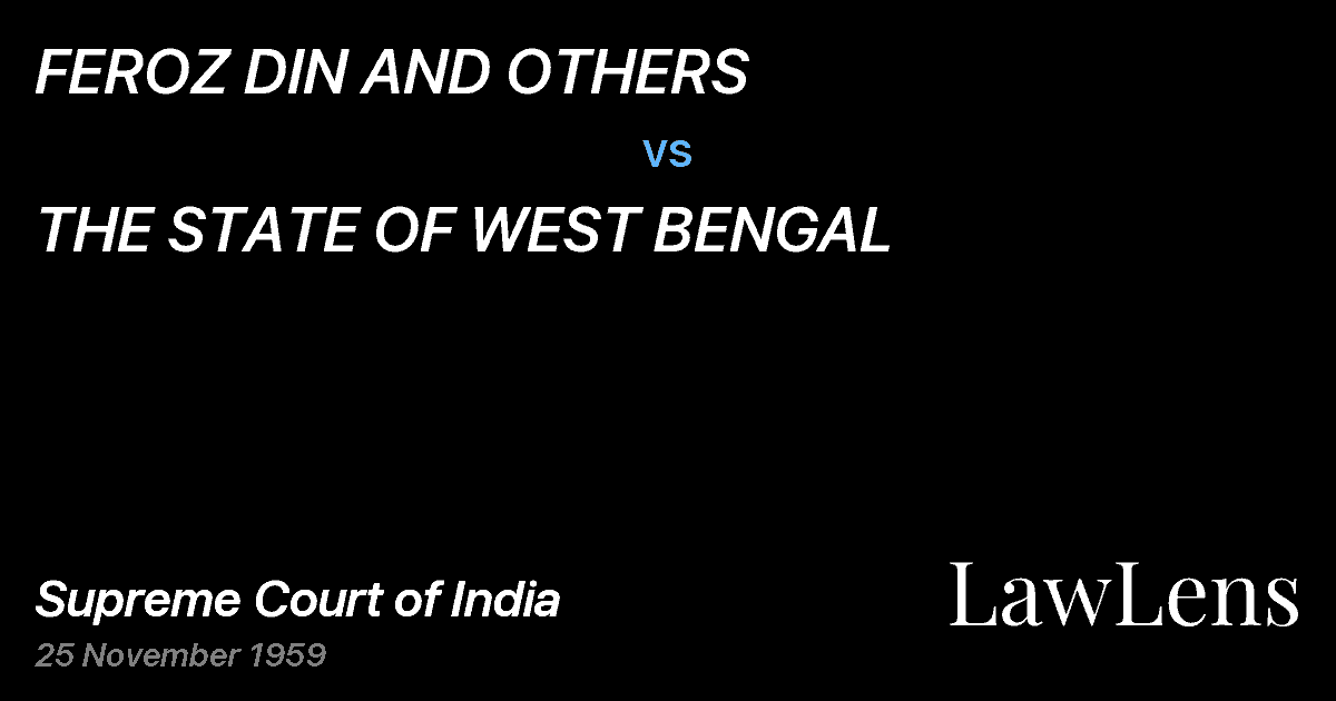 Preview image for FEROZ DIN AND OTHERS vs. THE STATE OF WEST BENGAL