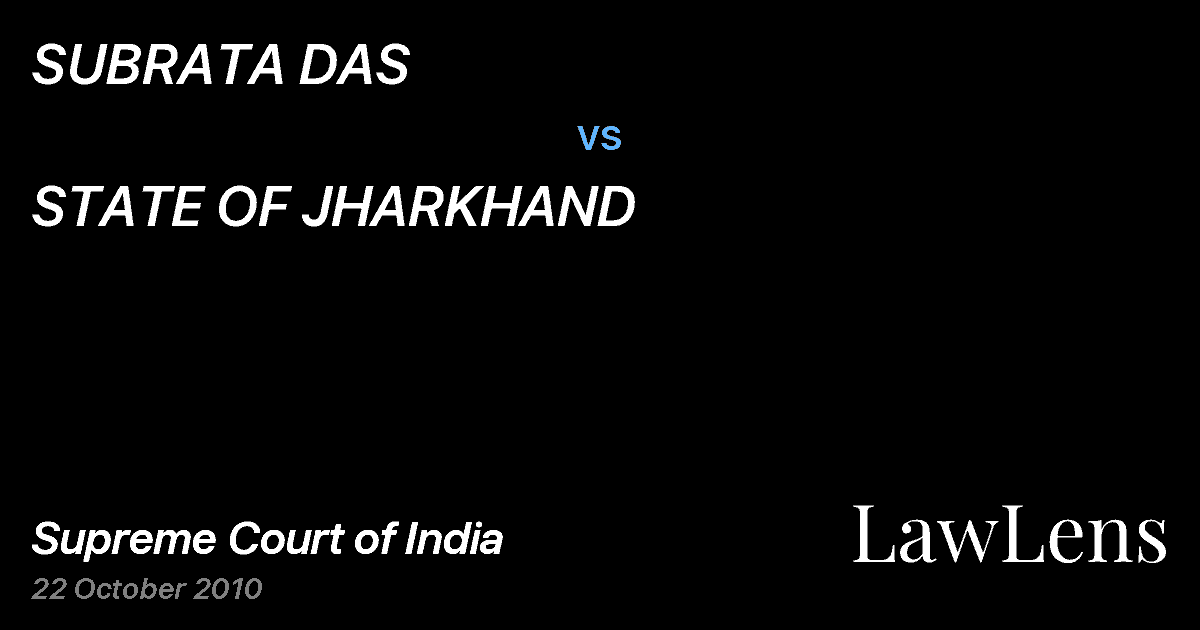Preview image for SUBRATA DAS vs. STATE OF JHARKHAND