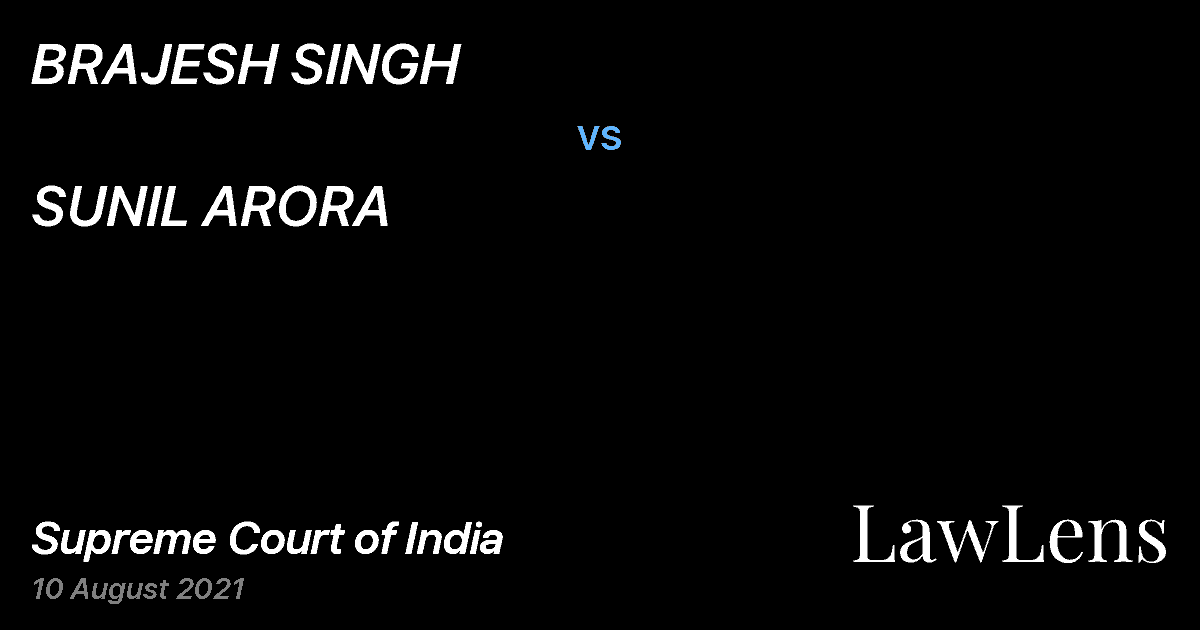 Preview image for BRAJESH SINGH vs. SUNIL ARORA