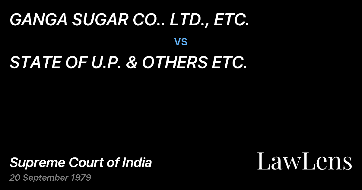 Preview image for GANGA SUGAR CO.. LTD., ETC. vs. STATE OF U.P. & OTHERS ETC.