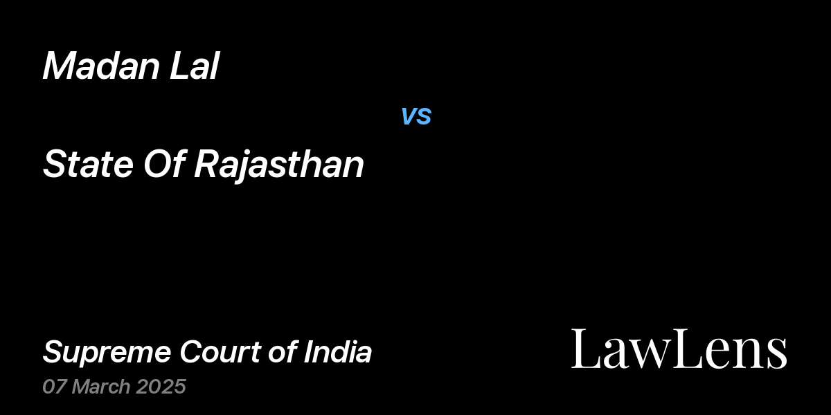 Preview image for Madan Lal vs. State Of Rajasthan