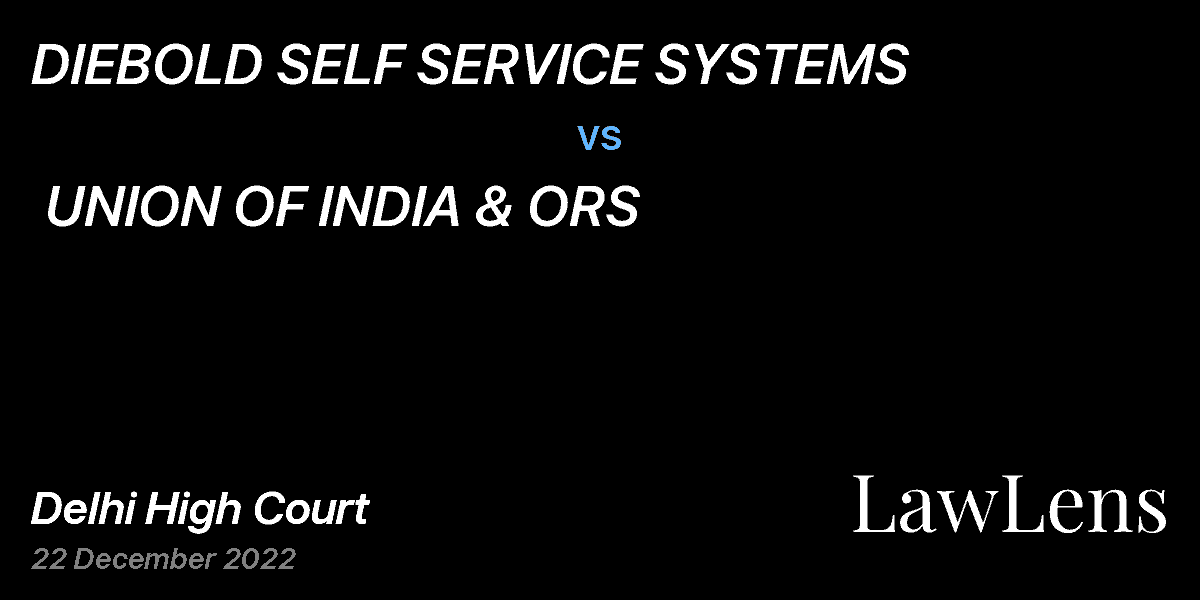Preview image for DIEBOLD SELF SERVICE SYSTEMS vs. UNION OF INDIA & ORS