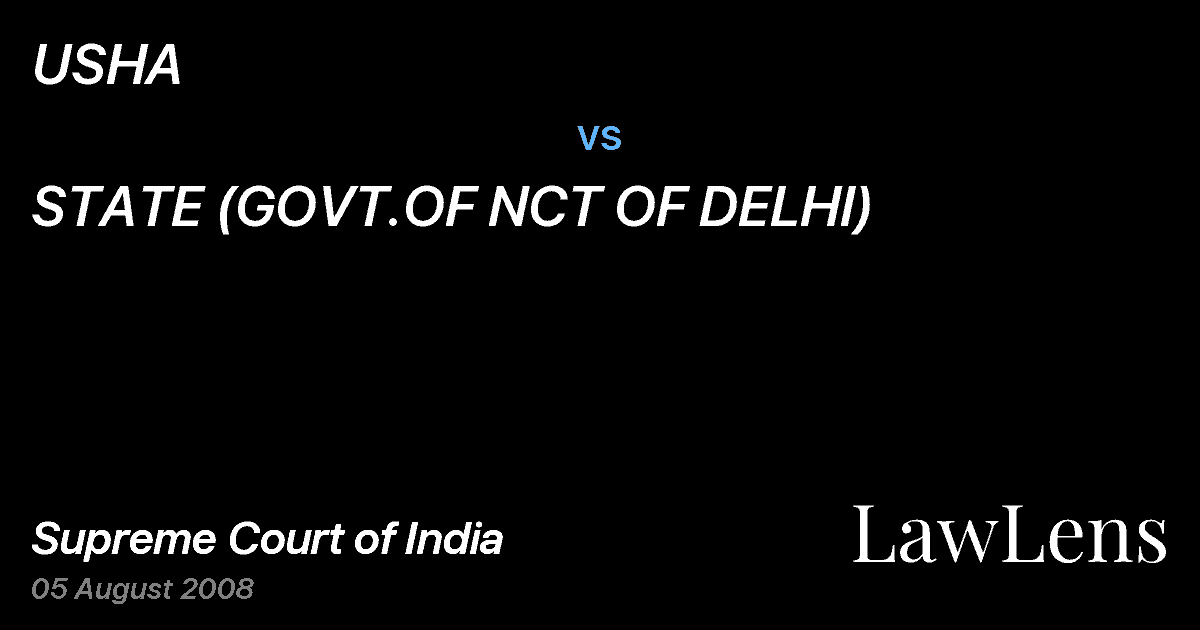 Preview image for USHA vs. STATE (GOVT.OF NCT OF DELHI)