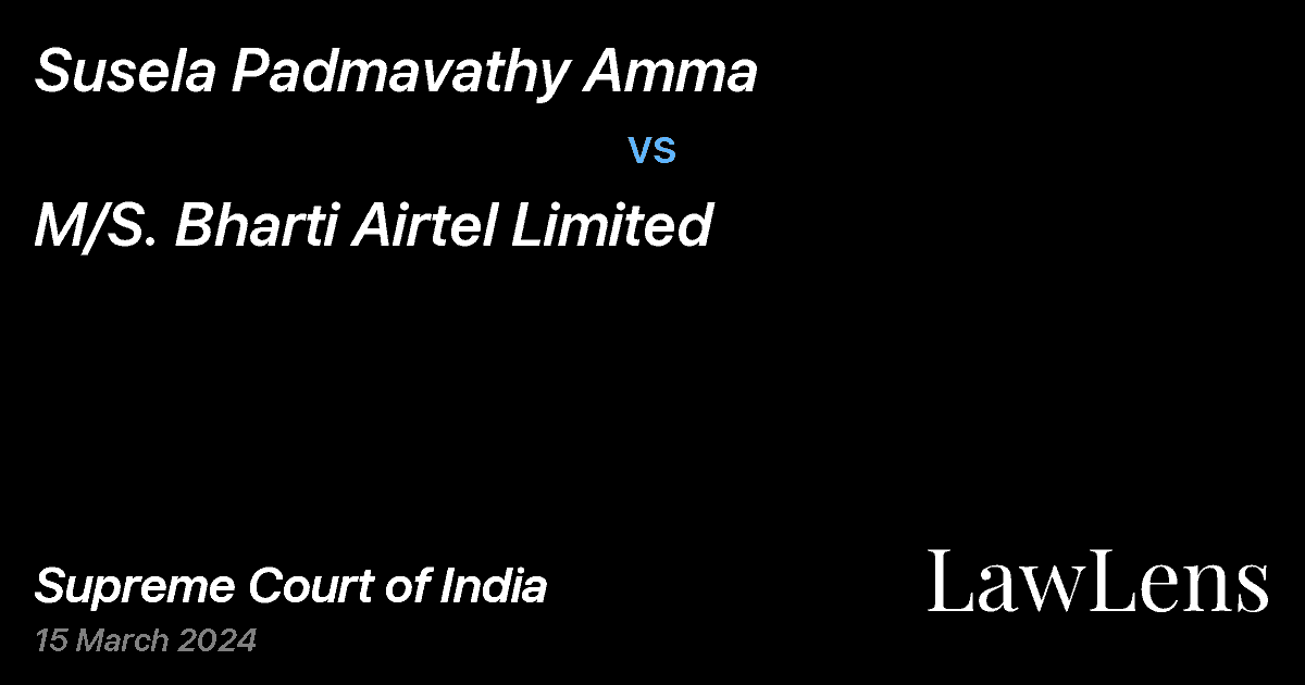 Preview image for Susela Padmavathy Amma vs. M/S. Bharti Airtel Limited
