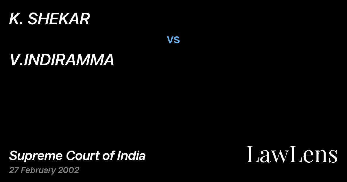 Preview image for K. SHEKAR vs. V.INDIRAMMA