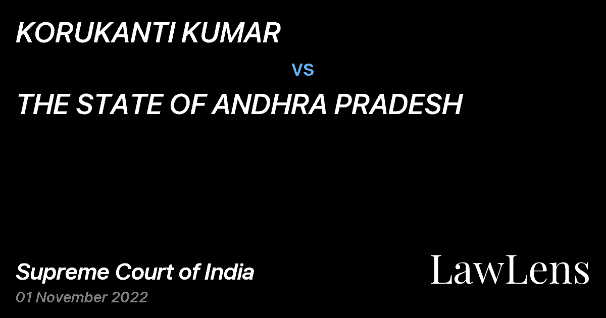 Preview image for KORUKANTI KUMAR vs. THE STATE OF ANDHRA PRADESH
