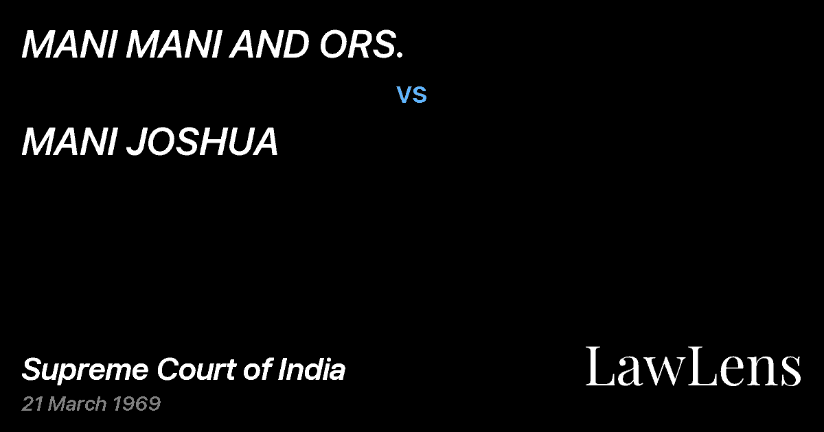 Preview image for MANI MANI AND ORS. vs. MANI JOSHUA