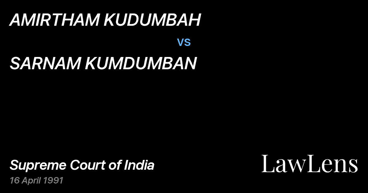 Preview image for AMIRTHAM KUDUMBAH vs. SARNAM KUMDUMBAN