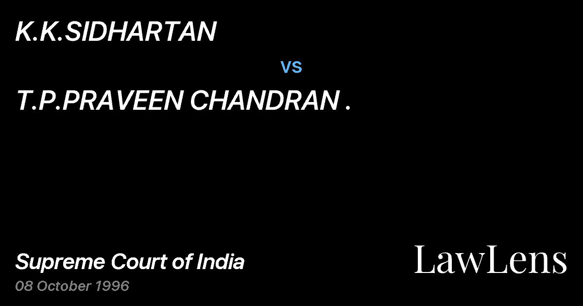 Preview image for K.K.SIDHARTAN vs. T.P.PRAVEEN CHANDRAN .