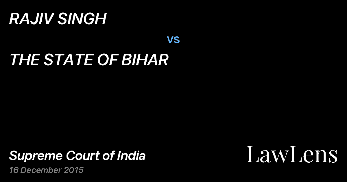 Preview image for RAJIV SINGH vs. THE STATE OF BIHAR