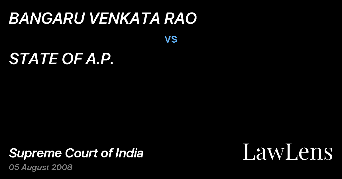 Preview image for BANGARU VENKATA RAO vs. STATE OF A.P.