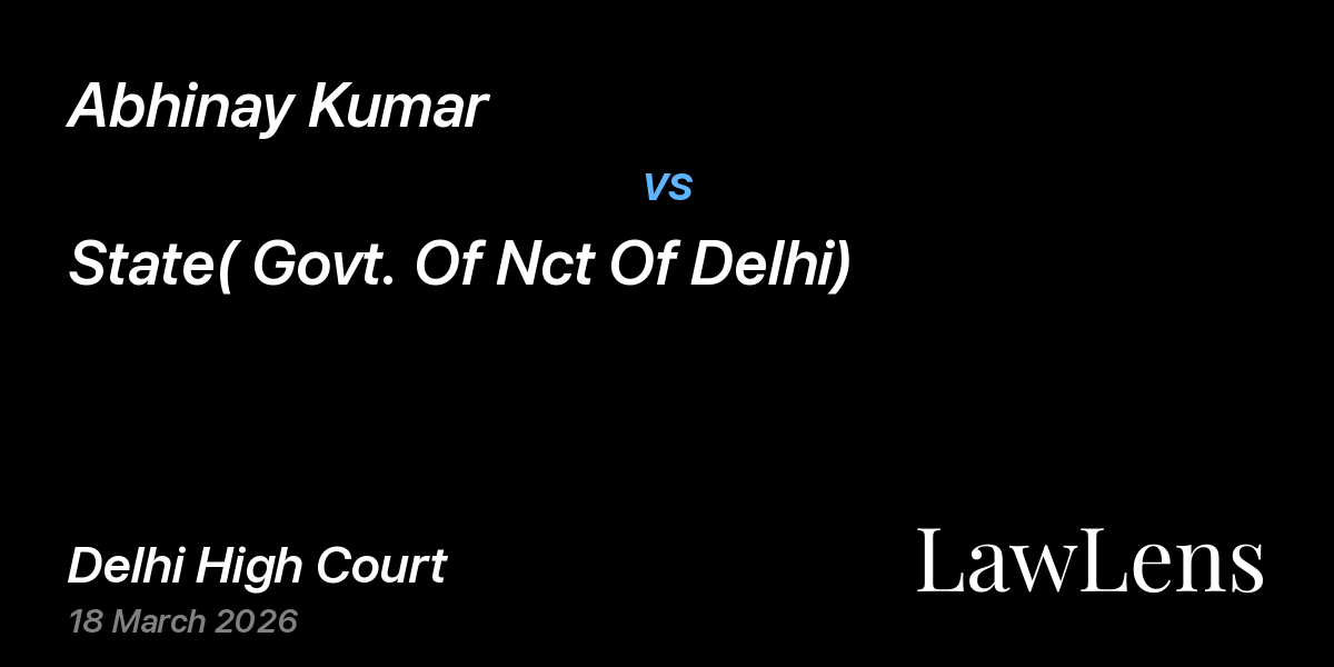 Preview image for Abhinay Kumar vs. State( Govt. Of Nct Of Delhi)