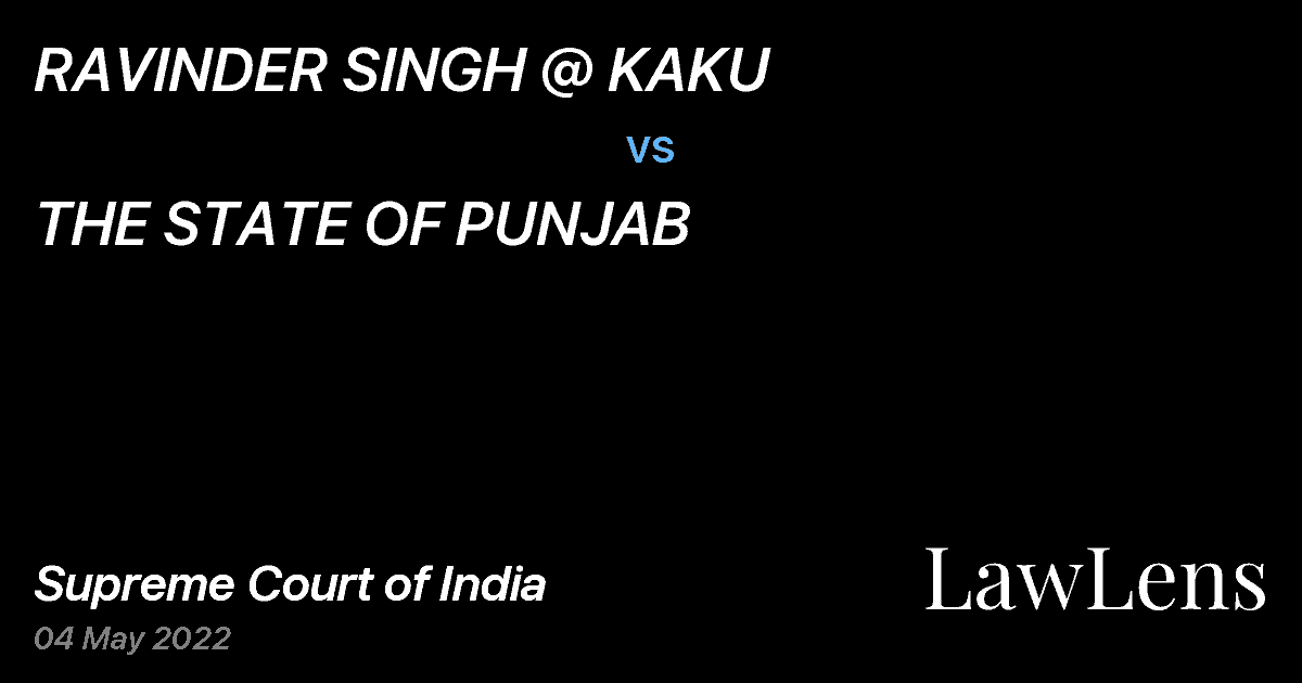 Preview image for RAVINDER SINGH @ KAKU vs. THE STATE OF PUNJAB