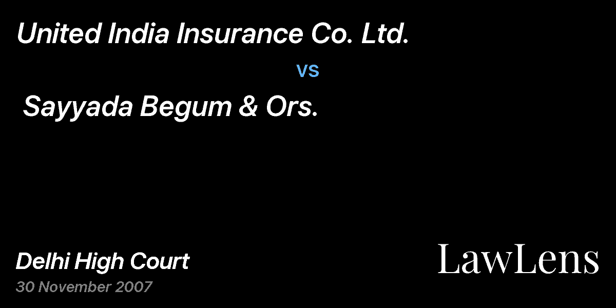 Preview image for United India Insurance Co. Ltd.   vs.  Sayyada Begum & Ors.