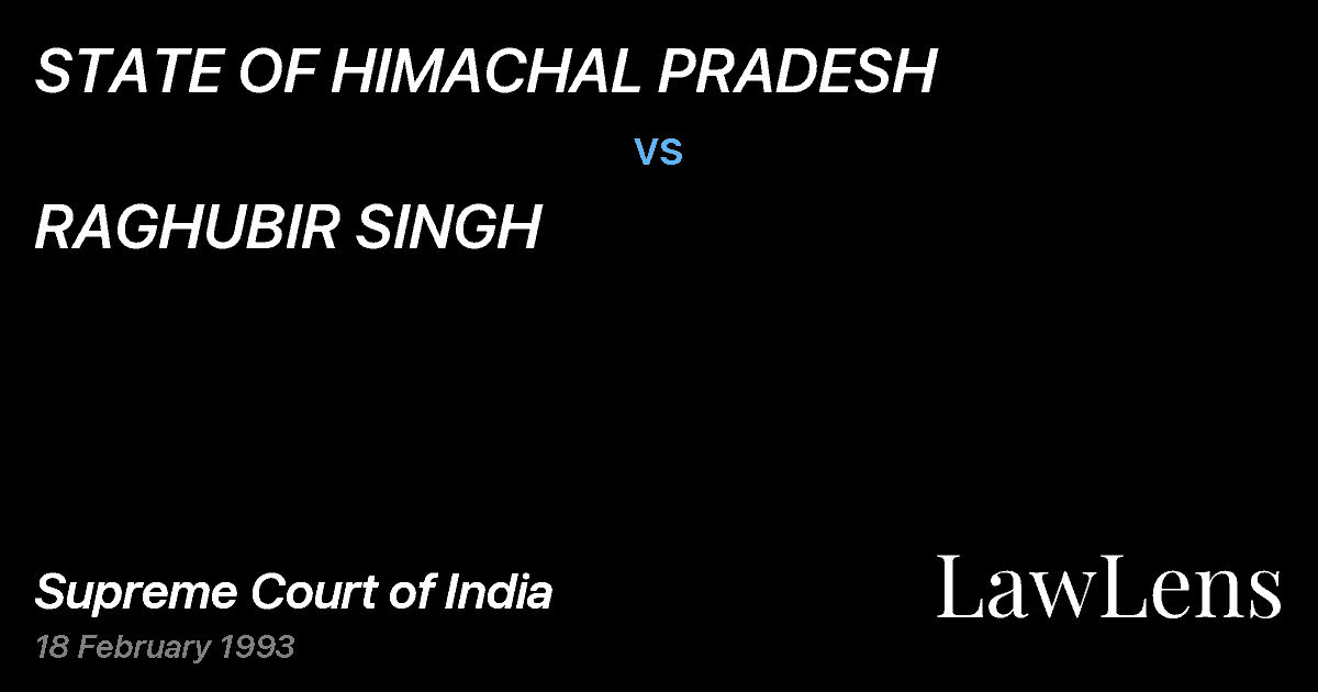 Preview image for STATE OF HIMACHAL PRADESH vs. RAGHUBIR SINGH
