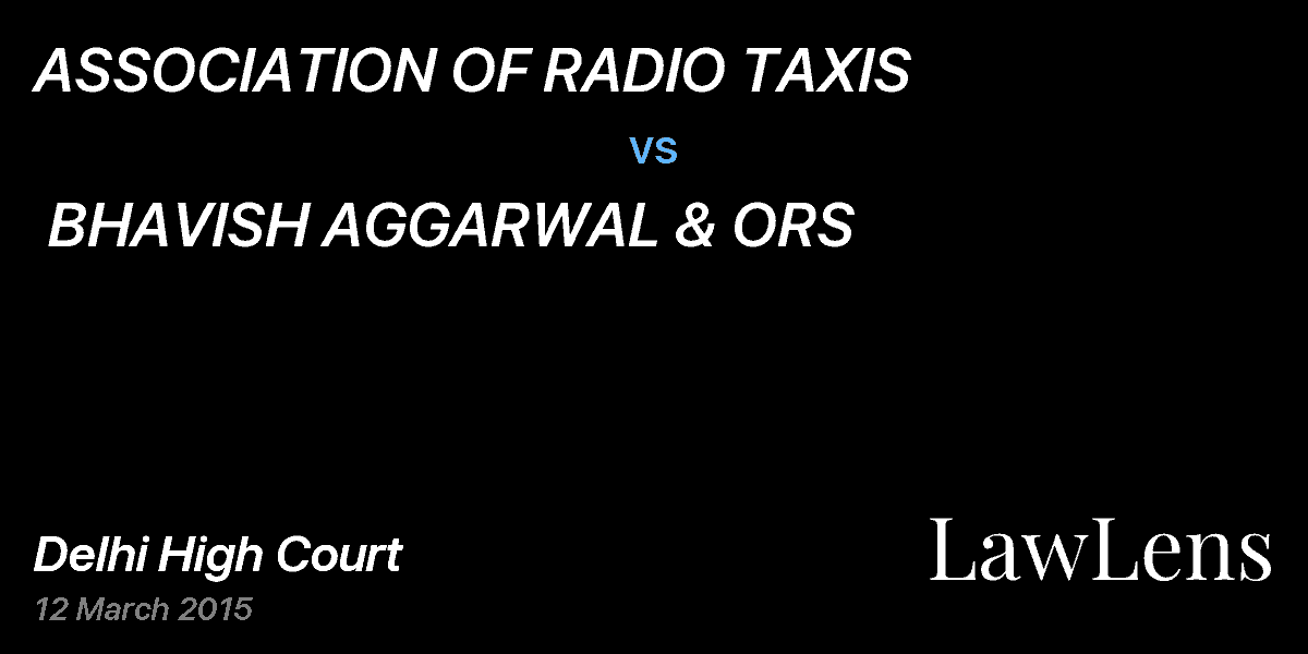 Preview image for ASSOCIATION OF RADIO TAXIS  vs.  BHAVISH AGGARWAL & ORS