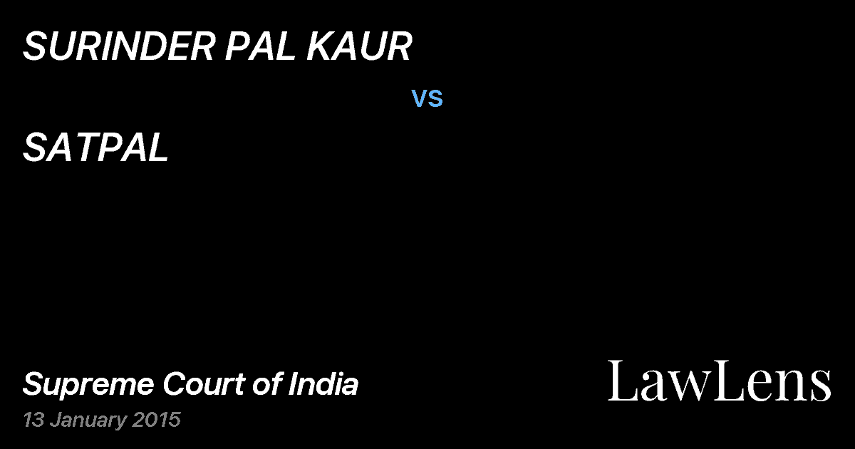 Preview image for SURINDER PAL KAUR vs. SATPAL