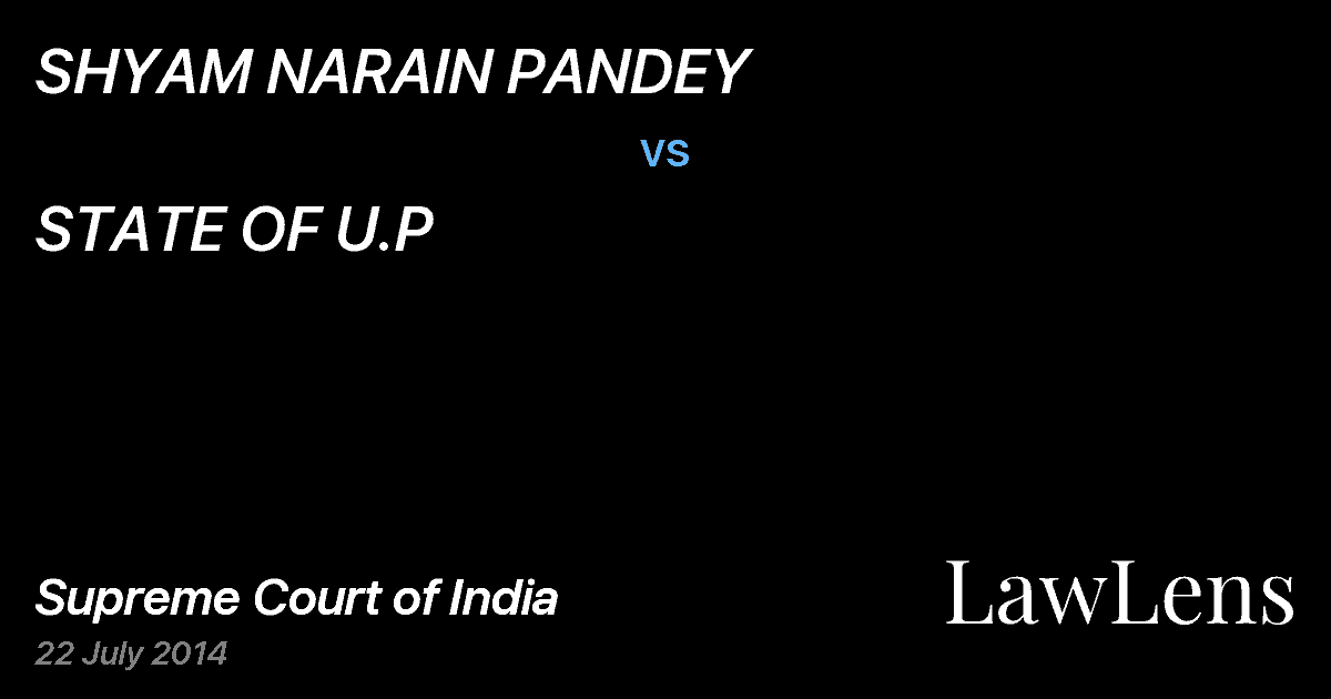Preview image for SHYAM NARAIN PANDEY vs. STATE OF U.P