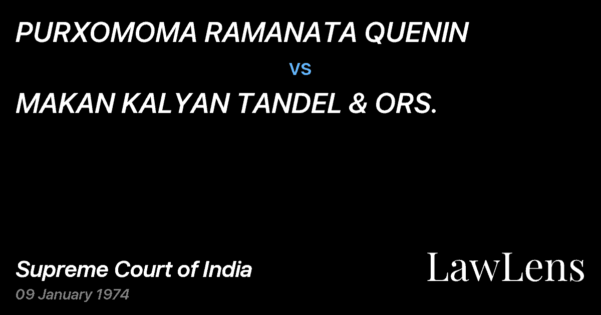 Preview image for PURXOMOMA RAMANATA QUENIN vs. MAKAN KALYAN TANDEL & ORS.