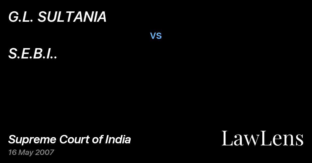 Preview image for G.L. SULTANIA vs. S.E.B.I..