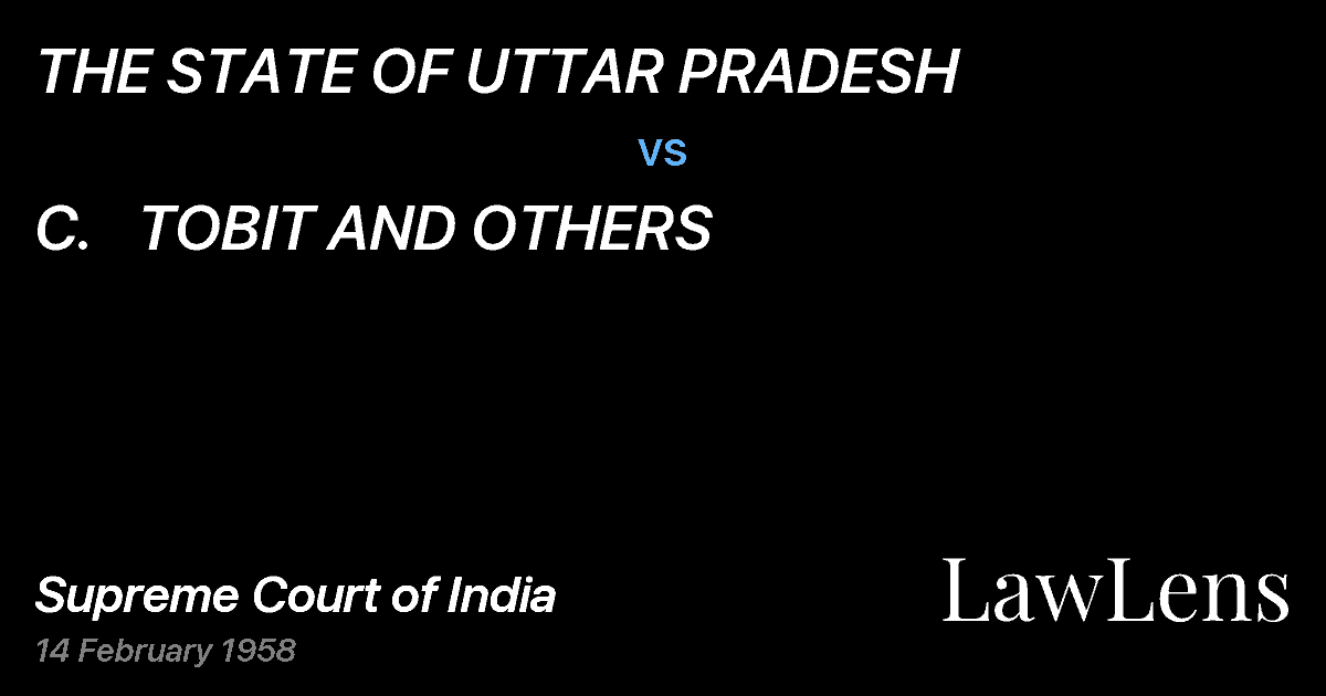 Preview image for THE STATE OF UTTAR PRADESH vs. C.   TOBIT AND OTHERS