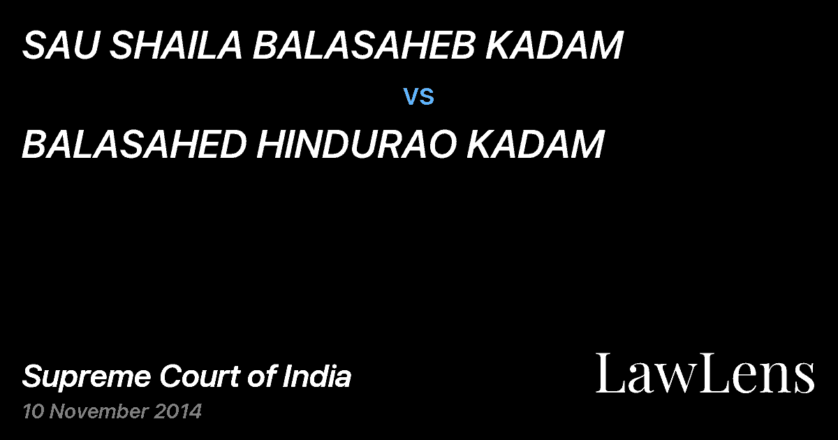 Preview image for SAU SHAILA BALASAHEB KADAM vs. BALASAHED HINDURAO KADAM