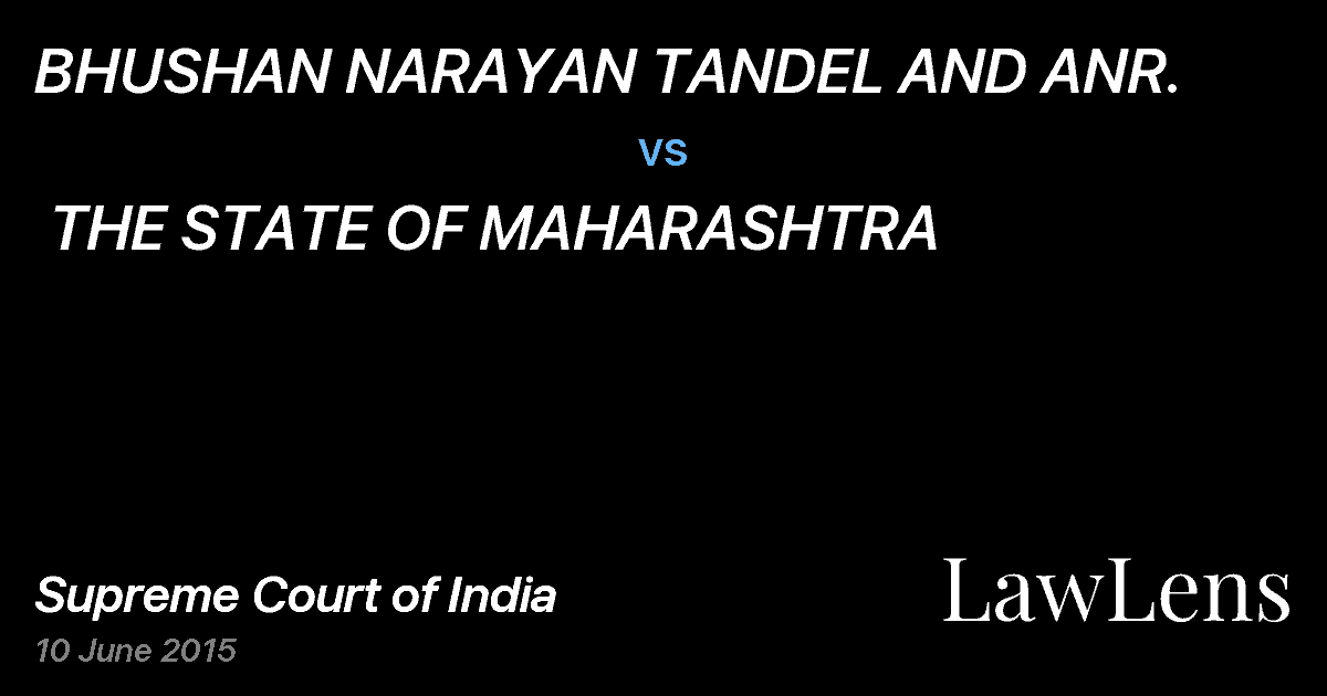 Preview image for BHUSHAN NARAYAN TANDEL AND ANR.  vs.  THE STATE OF MAHARASHTRA