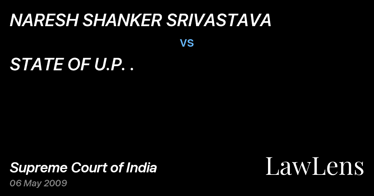 Preview image for NARESH SHANKER SRIVASTAVA vs. STATE OF U.P. .